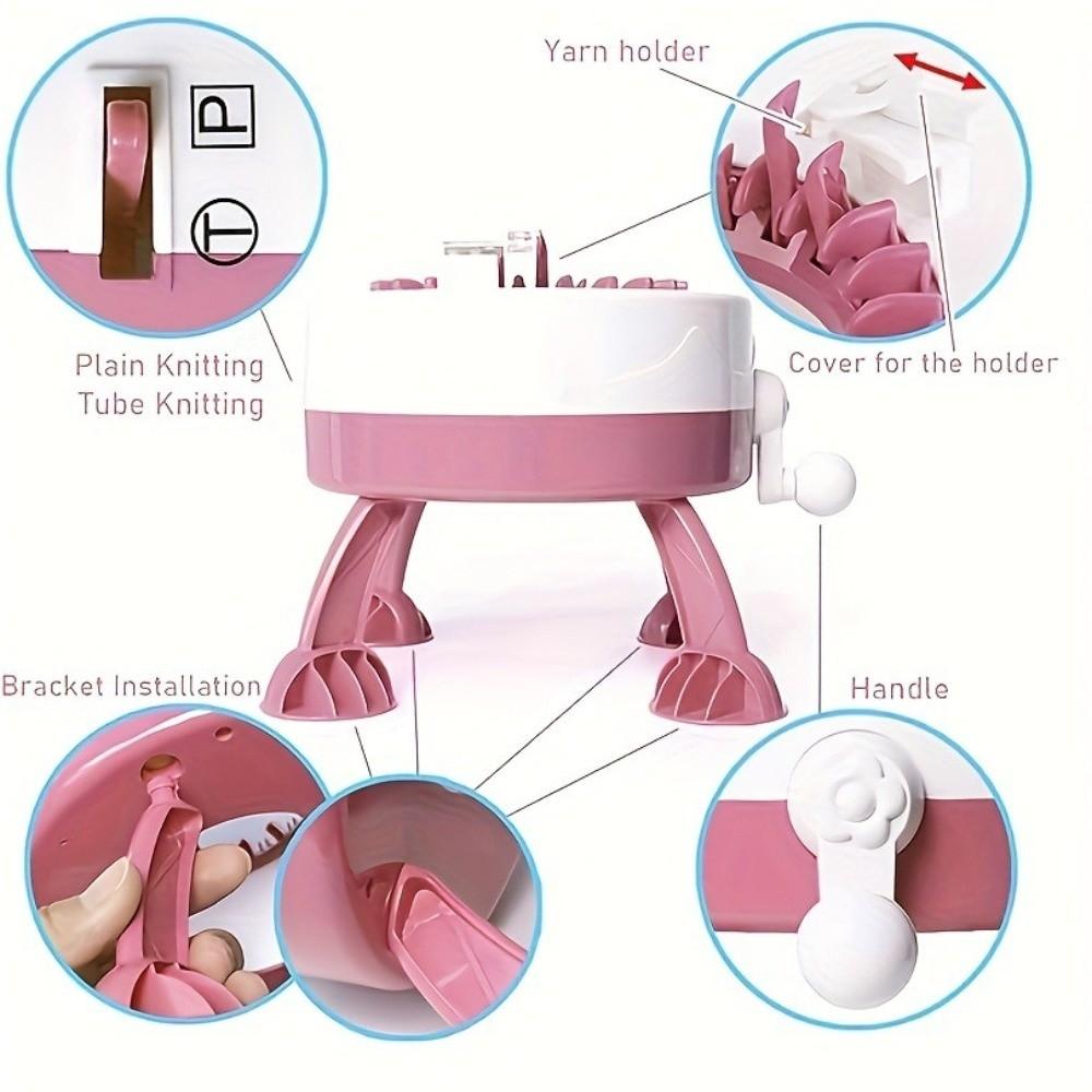 22-Needle Automatic Knitting Machine Rotating Loom Beginner-Friendly Weaving Sewing Machine DIY Craft Hand Knitting Weaving Tool