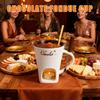 130ml Chocolate Fondue Cup European Candle Cup Ceramic Mug Heating Food Cheese Creative Coffee Mug With Fork  Melter Cups