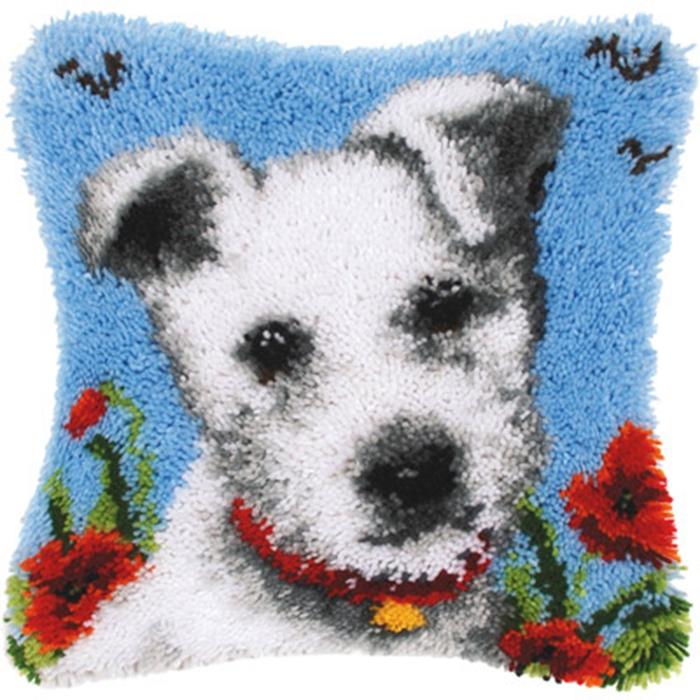 Cute Animal Latch Hook Pillow Smyrna Package Hooks Hand Knitted Dog Embroidered Pillow Carpet Embroidery Set Latch Hook Rug Kits