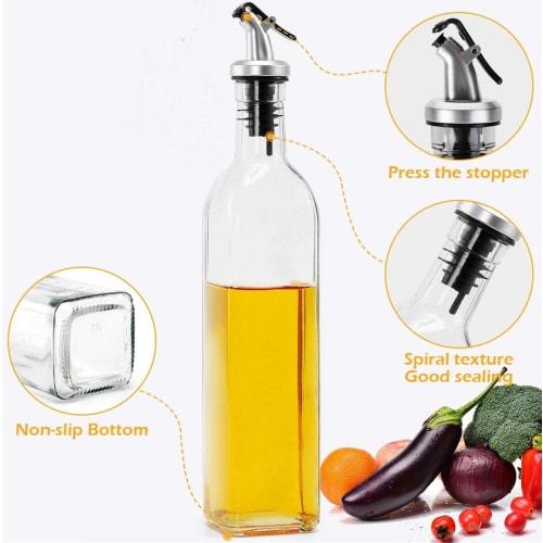 PENGQIMM Olive Oil Bottle, 500ml Glass Oil Pot, Heat-Resistant Glass, for Home Use, Condiment Container, Dressing Bottle
