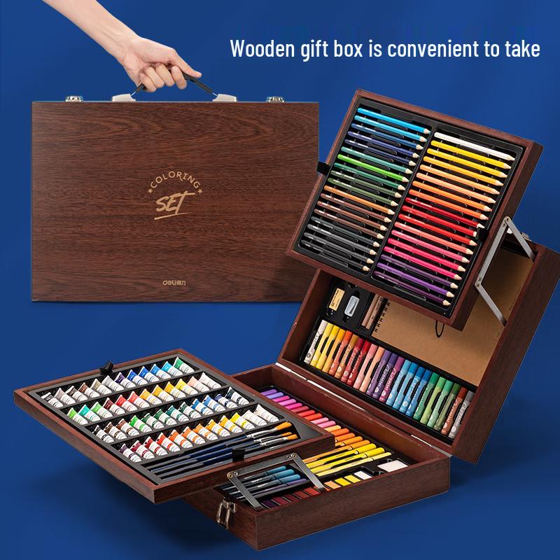 Deli 179-Piece Kids' Deluxe Art Set Gift Box