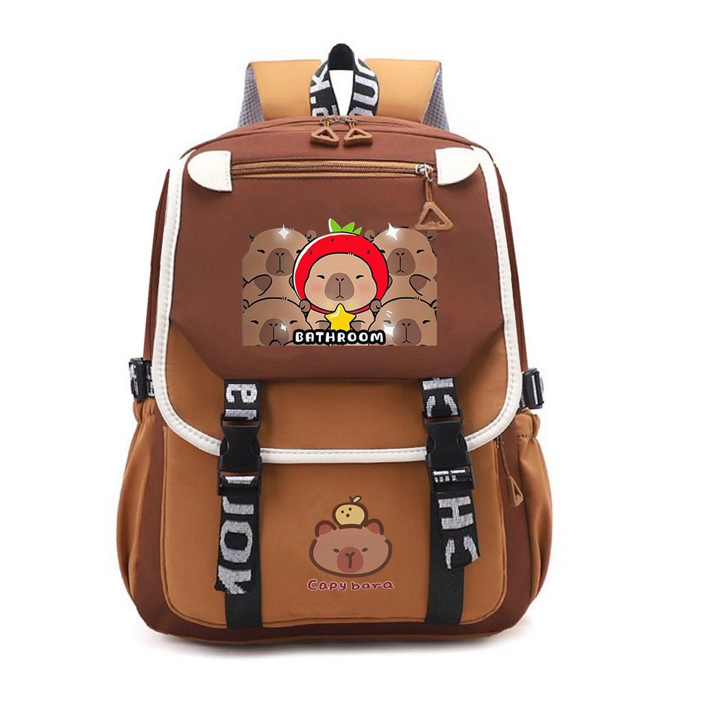 2025 New Kapibara Children's School Bag Men's and Women's Light Capybara Large Capacity Ridge Backpack