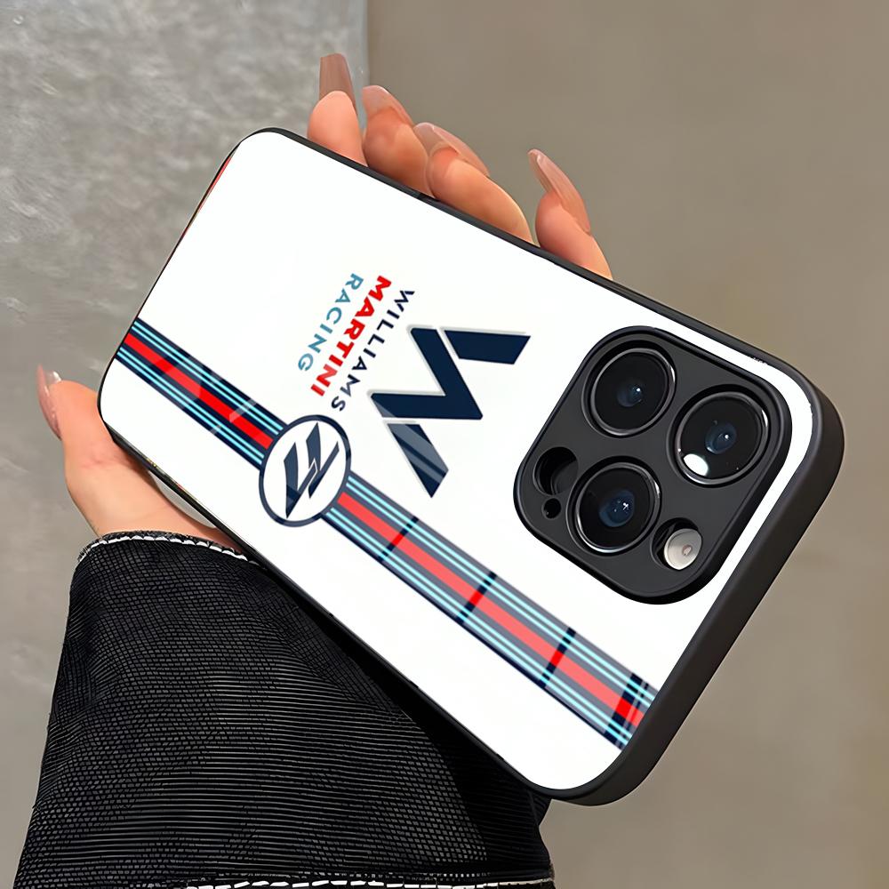 W-Williams-S Závodní kryt na telefon Pro IPhone 17 Pro Max 16 15 14 Pro Max 13 11 X Xs Xr 8 7Plus Skleněný kryt