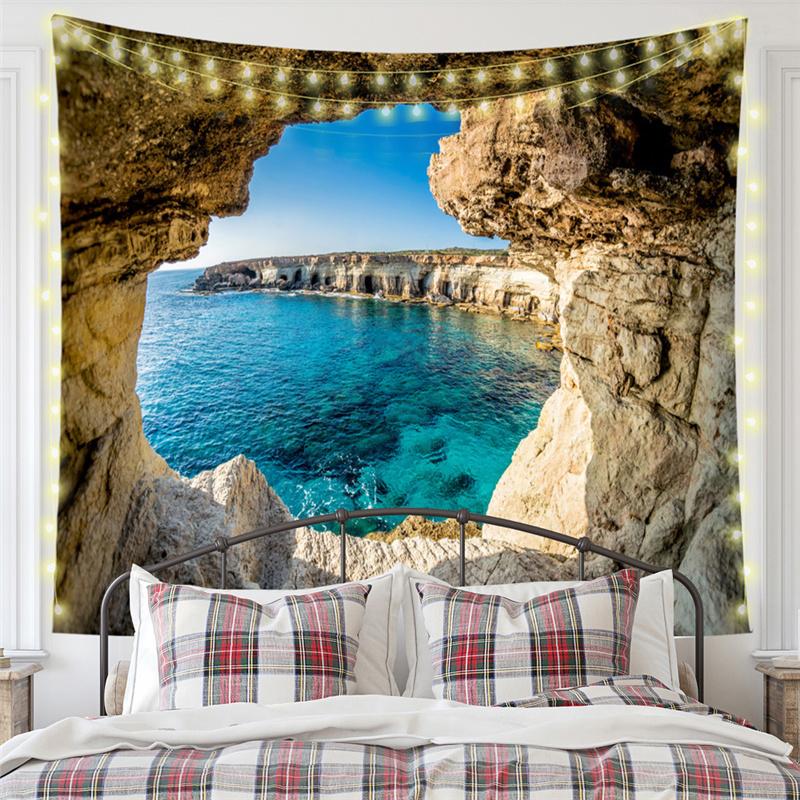Nordic Nature Forest Landscape Mew Tapestry Background Cloth  HD Hanging Cloth Tapestry Home Decor