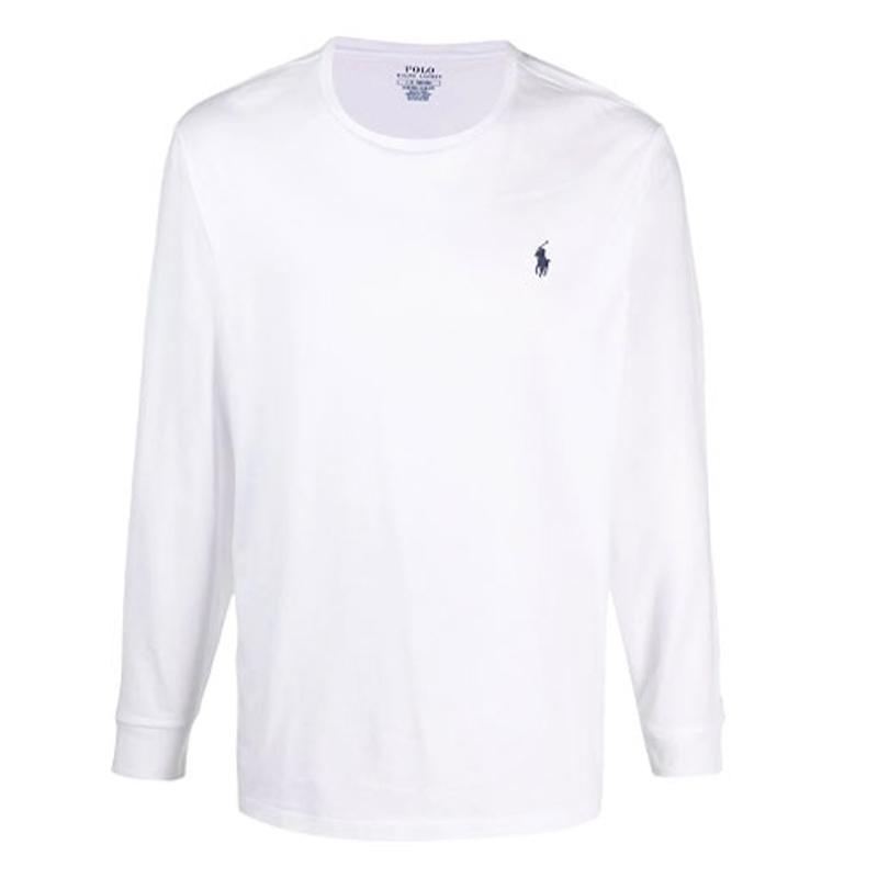 

Polo Ralph Lauren Logo Embroidered Crew Neck Long Sleeve T-Shirt Men tops White 710671468-004 XL