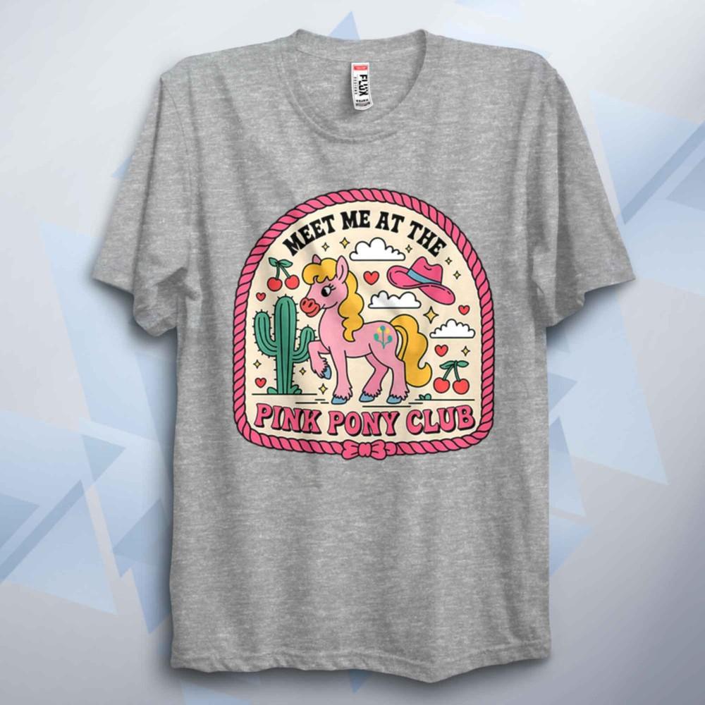 Pony Pink T Shirt Fun Club Tee Inspired Retro Kids Unisex Shirt Horse Lover Tops