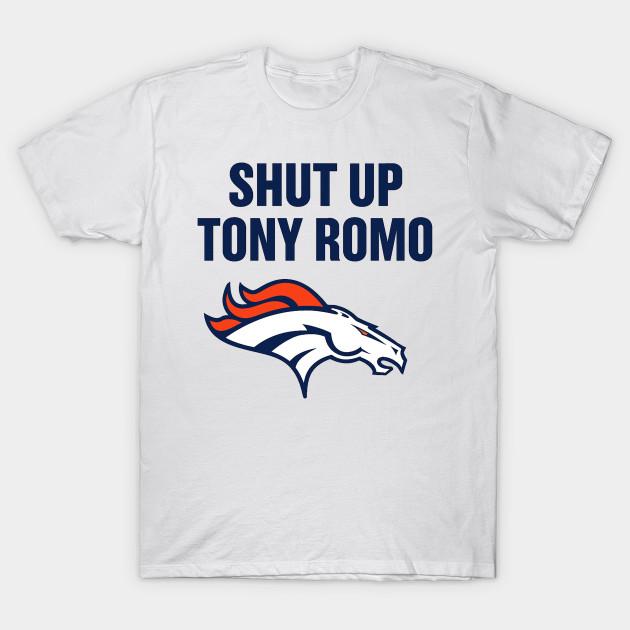

Men Black Print T-shirt Shut Up Tony Romo Broncos Football No-Cut Transfer Paper Print Cotton Tshirt 4XL білий