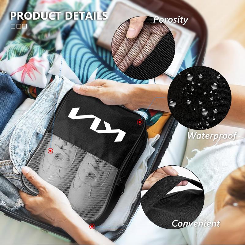 OXXN7 Car Logo Travel Shoes Storage Bag Waterproof Organizer Shoe Bags For KIA Ceed Sportage Rio K5 K2 Optima Cerato Venga Sedona