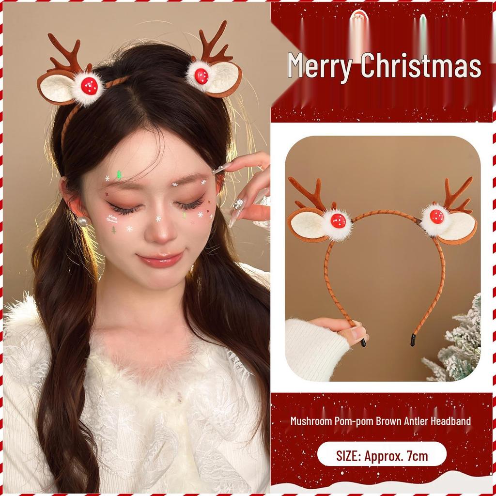 Cute Reindeer Antlers Christmas Headband - Festive Forest Style