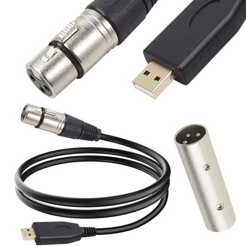Xiatiaosann XLR USB Microphone Cable, 3-Pin XLR Female Adapter USB Adapter Converter Cord (2M/6.5FT) for Audio, Karaoke Systems, Recording, Studios, W