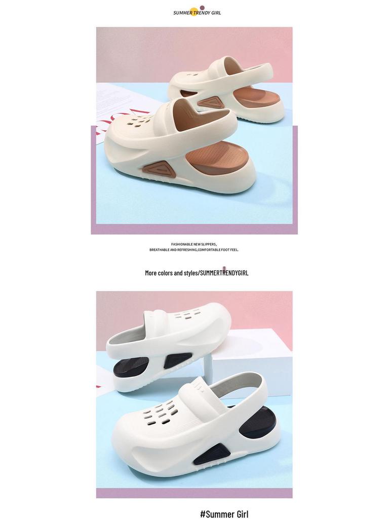 2025 Spring/Summer Women's Thick Sole Non-Slip Casual Fashion Hole Shoes