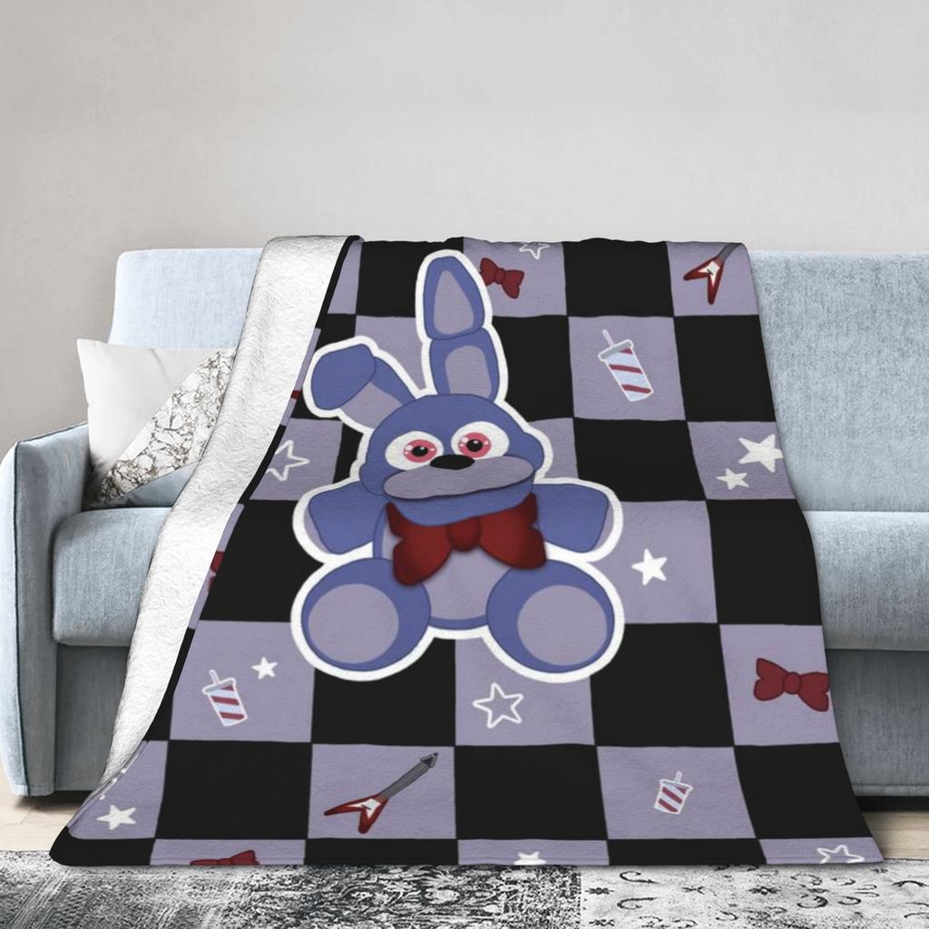 Fnaf Freddys Horror Game Bonnie Blanket Warm Cozy Fluffy Throw Blankets for Sofa 50x60 Inch Multiple Sizes Quilt