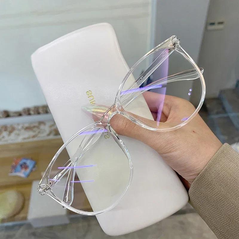 New Transparent Computer Glasses Frame Women Men Anti Blue Light Round Eyewear Blocking Glasses Optical Spectacle Eyeglass
