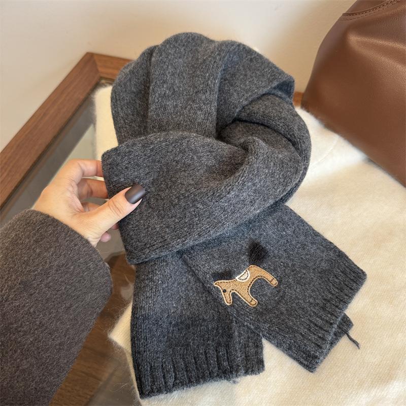 

Women Wool Scarf Shawl Winter Warm Soft Pony Knitting Fashion Bandana Lady Wool Blanket Scarves Design Echarpe One Size