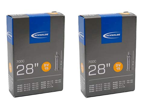 

Set of 2 SCHWALBE Tubes, 15DV, 700x18-28C, with British Valves [Imported]