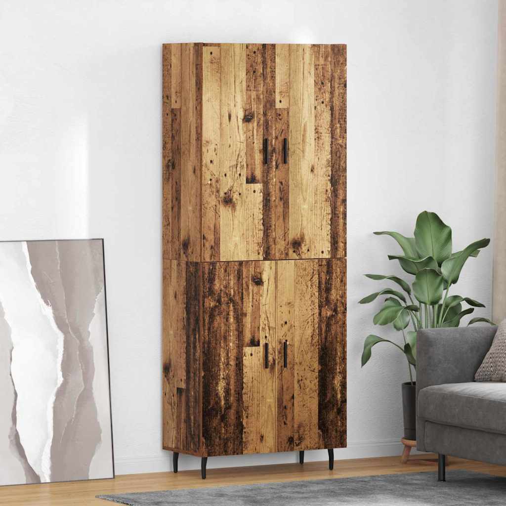 Highboard 2 pcs Reclaimed Wood Wood Based Material