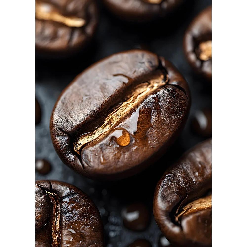 Coffee Cup And Beans Photograph Posters Delicious Coffee Latte Breakfast Prints Canvas Painting Wall Art Picture Home Room Decor