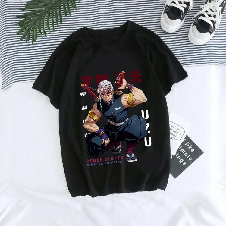 

Женская футболка Kaus Grafis Anime Demon Slayer Uniseks Tanjirou Kamado Kaus Wanita Kimetsu No Yaiba Nezuko Kaus Wanita 4XL