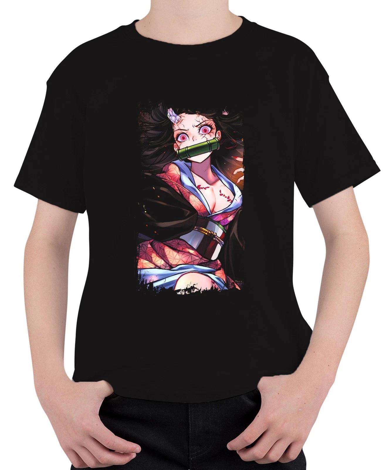 Nezuko Demon Slayer Bambusknebel rosa Augen Geschenk manga kawaii Unisex Kinder XXL