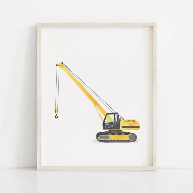 Nordic Style Engineering Vehicle Canvas Art Paintings Watercolor Poster and Prints Nursery Wall Art Picture for Home Decoration No Frame