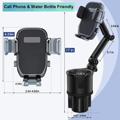 "Portavasos para Coche y Soporte para Teléfono Mejorado 2023 - Portavasos Extragrande para Botella de Agua y Teléfono Móvil"