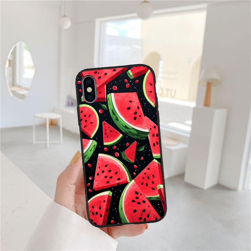 LO21 Étui Cartoon Fruit Pastèque pour Samsung A11 A12 A13 A15 A52S A53 A55 A56 A70 A71 A72 A73 F06 F16 F56 S10 Plus S10e