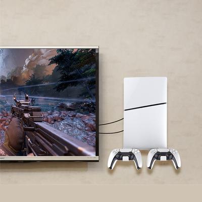 Väggfäste Displayställ Bas med Hållare för Handkontroll Väggmonterat Ställ för PS5 Slim Digital Edition och Disc Edition