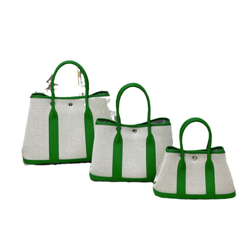 2024 Large Capacity Canvas and Cowhide Tote Bag for Women