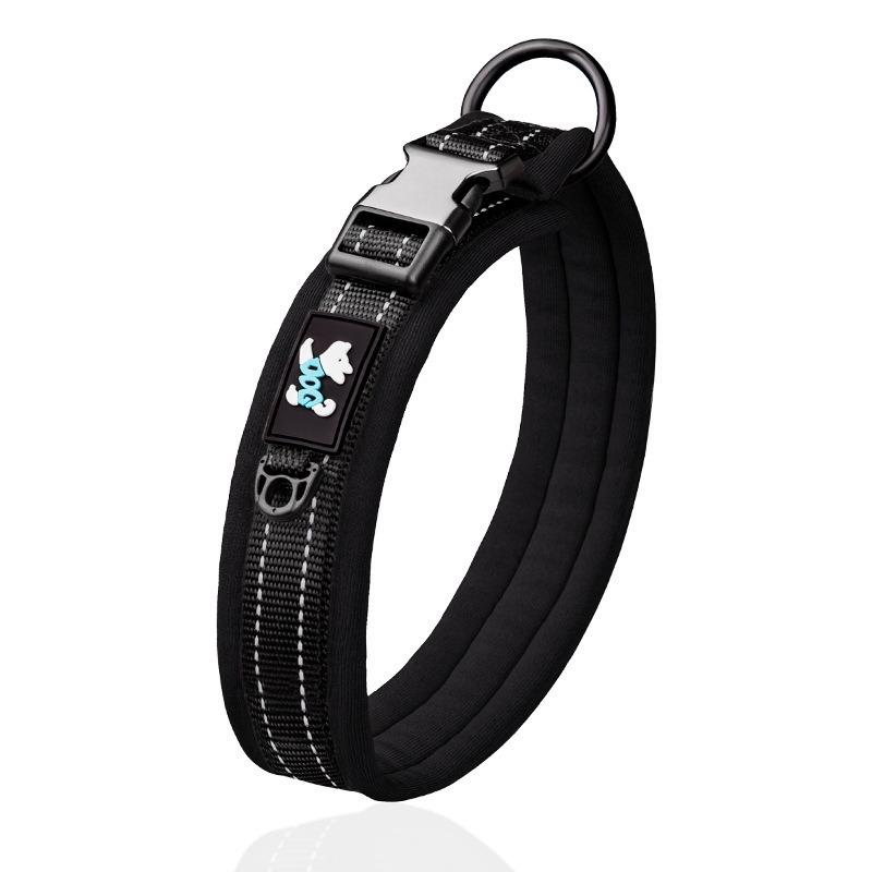 Pet Collar Adjustable Size Night Reflective Webbing Space Cotton Breathable Pet Collar