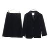 I.S.sunao Kuwahara Made In Japan Velor-like Skirt Suit Setup M/S Black Women Used