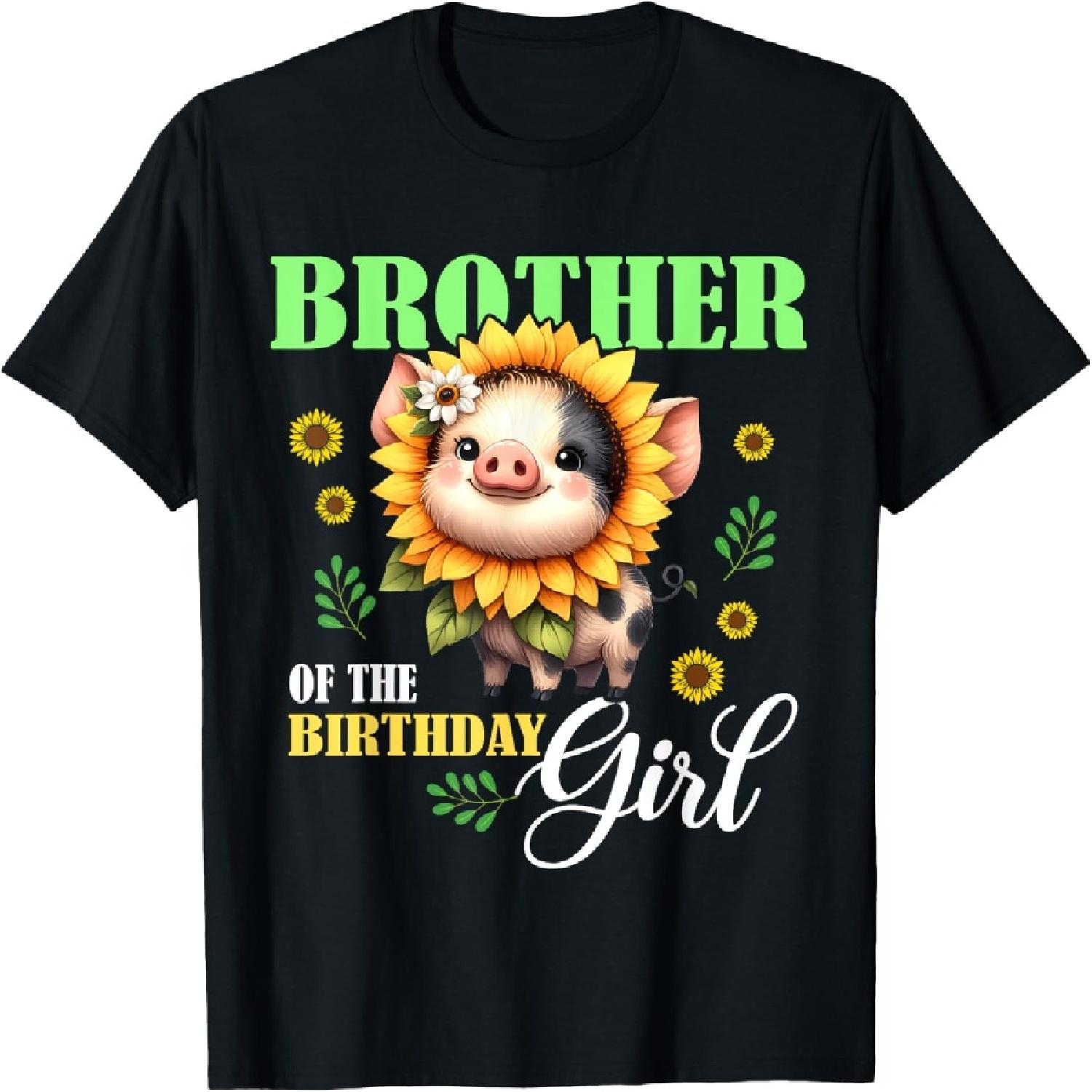 Brother Of The Birthday Girl Sunflower Pig Family Matching T-Shirt XXXXXL разноцветный