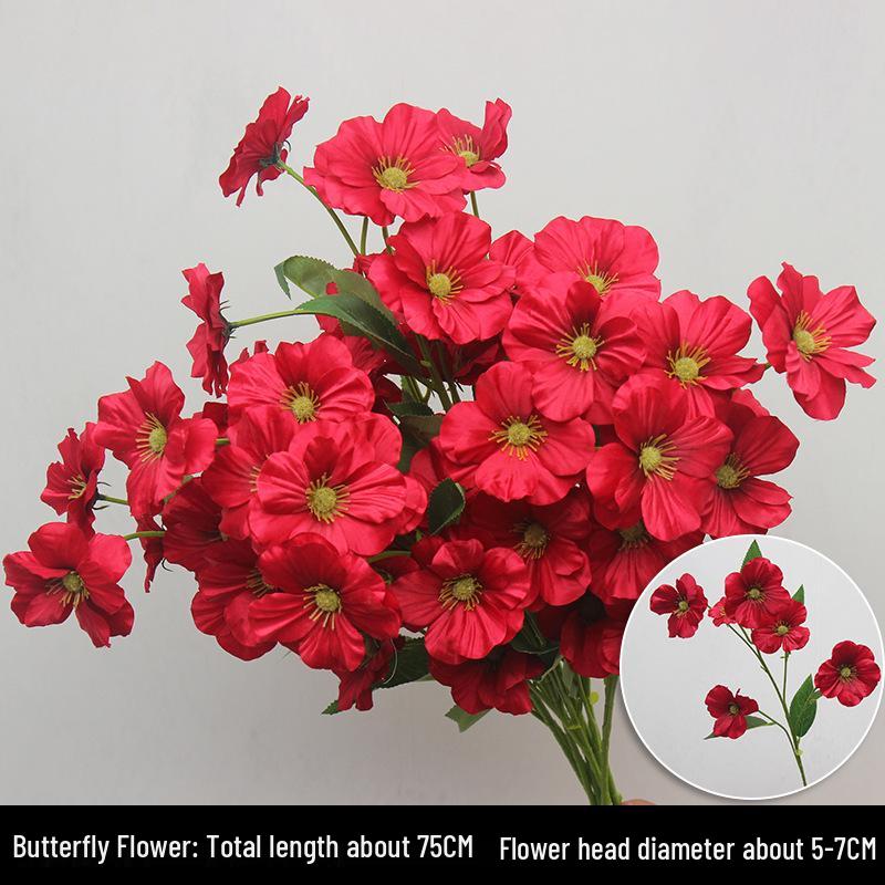 Wine Red Artificial Floral Bouquet - Chinese Wedding & Engagement Ceiling Decoration