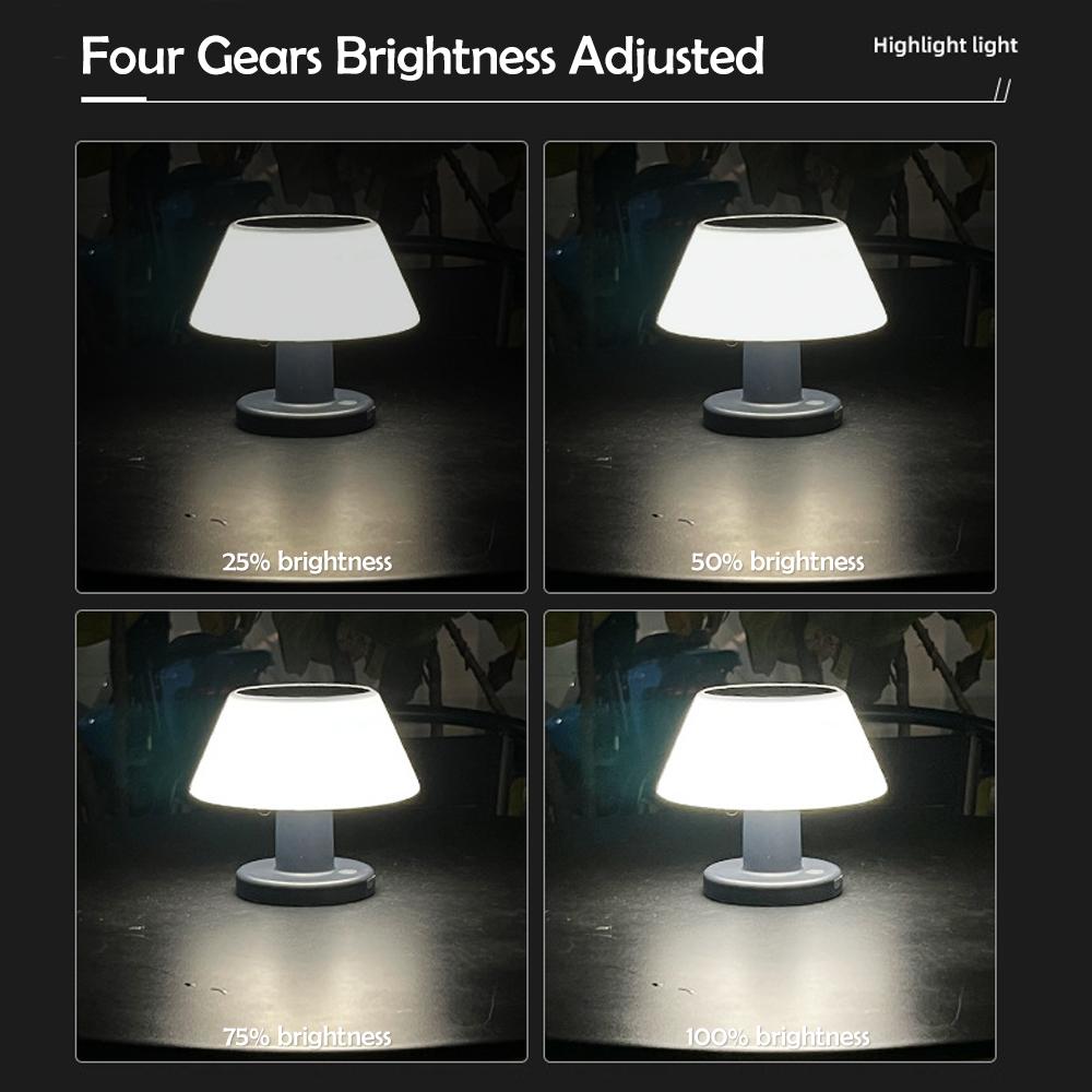 D2 Outdoor Solar Table Desk Lamp Light Portable Mushroom Light LED Bedside Lamp Camping Light Patio Garden Restaurant Bar Lights