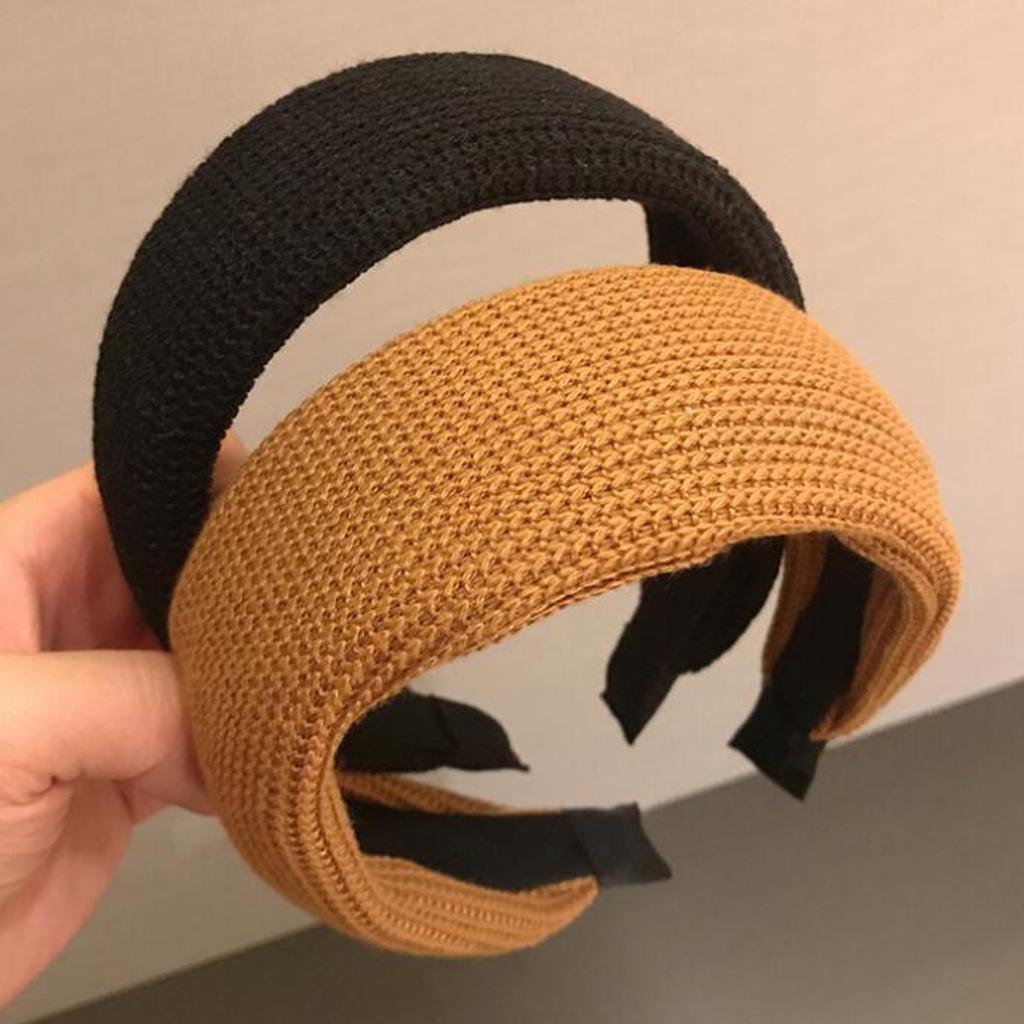 PROLY New Fashion Women's Hair Accessories Solid Color Knitted Hairband Casual Autumn Winter Headwear Headband