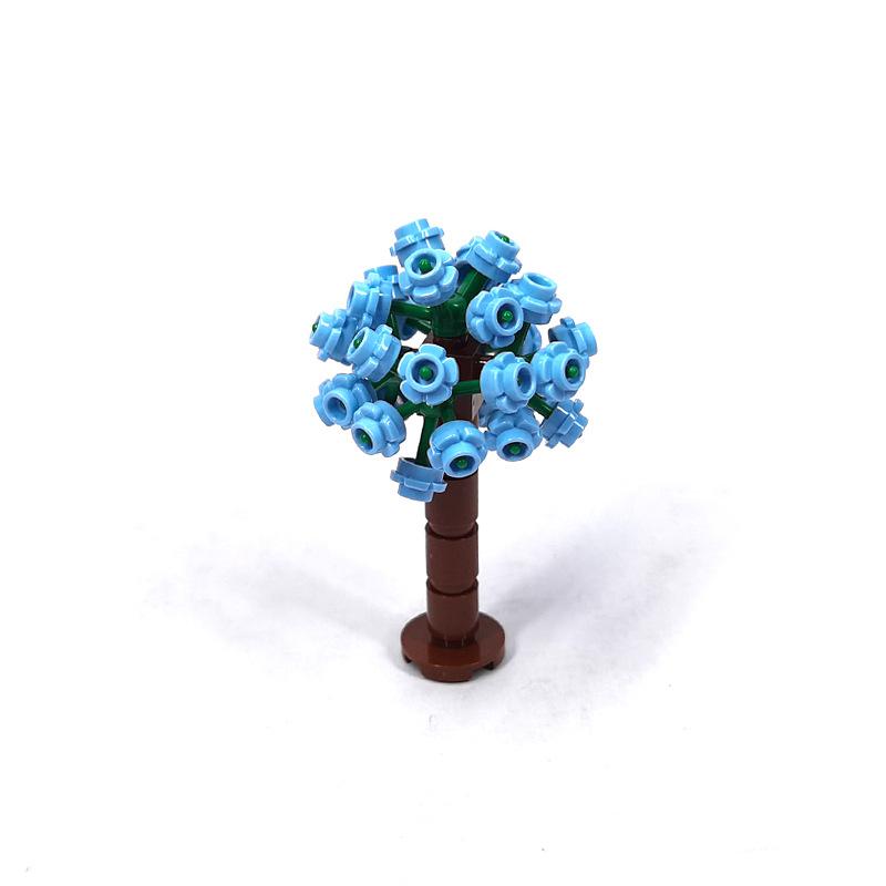 Assemble small pellet flower ball tree house wedding city street scene hydrangea building block toy