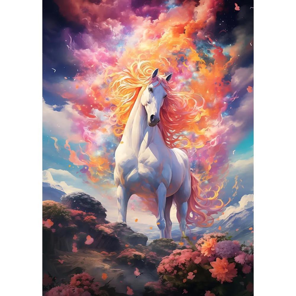 Mistero Colorato Creatività Cavallo Poster Nuvola Cosmica Stampe Moderne Pittura su Tela Arte da Parete Immagini Decorazioni Soggiorno Casa