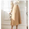 Summer Fashion Pleated Office Skirt Women Clothes Black Khaki Work Wear Ladies Skirts Formal