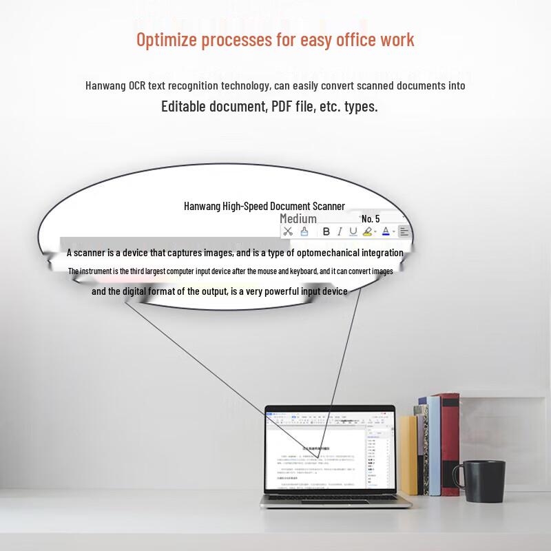 Hanvon HW8660 A4 Flatbed & ADF Duplex Scanner CN plug (adapter included)