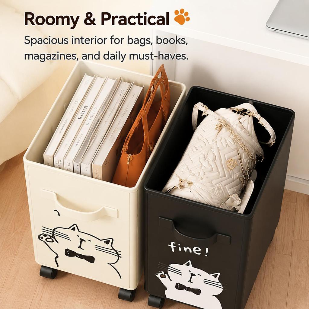 Slim Laundry Basket with Wheels Rolling Oxford Fabric Clothes Hamper Collapsible Storage Bin Toy Organizer for Narrow Space