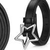 Temperament Women Jeans Waist Belts with Alloy Star Buckle Ladies Waistband