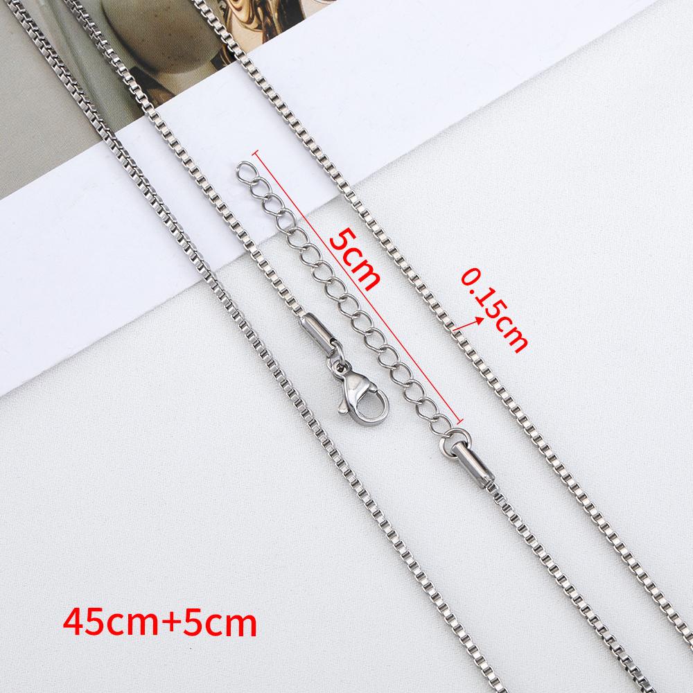 5pcs 10pcs 2pcs Stainless Steels Box Chian Necklace Choker Chain 46cm Lobster Clasp Beaded Chains DIY Jewelry Making Wholesale
