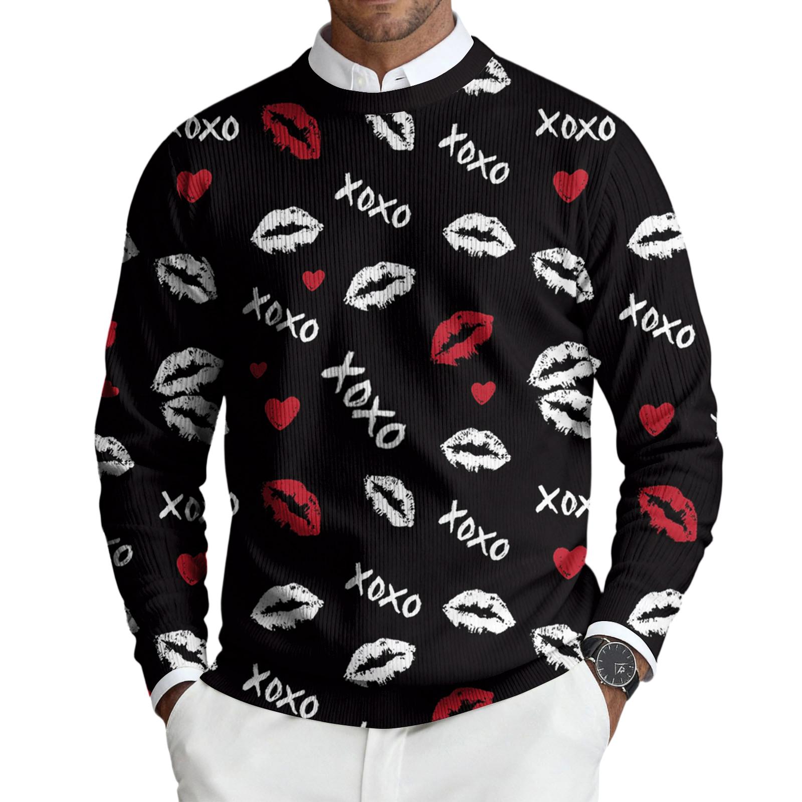 

Чоловічий пуловер з круглим вирізом, довгим рукавом, в рубчик L Кіновар