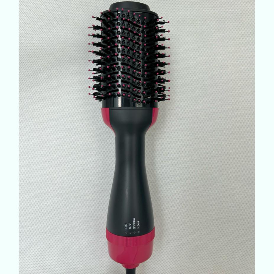Professional 1000W Ionic Hot Air Comb 3 Temperature Settings Anti-Scald Blow Dryer Brush for Curling Straightening Styling 110-120 V чёрный