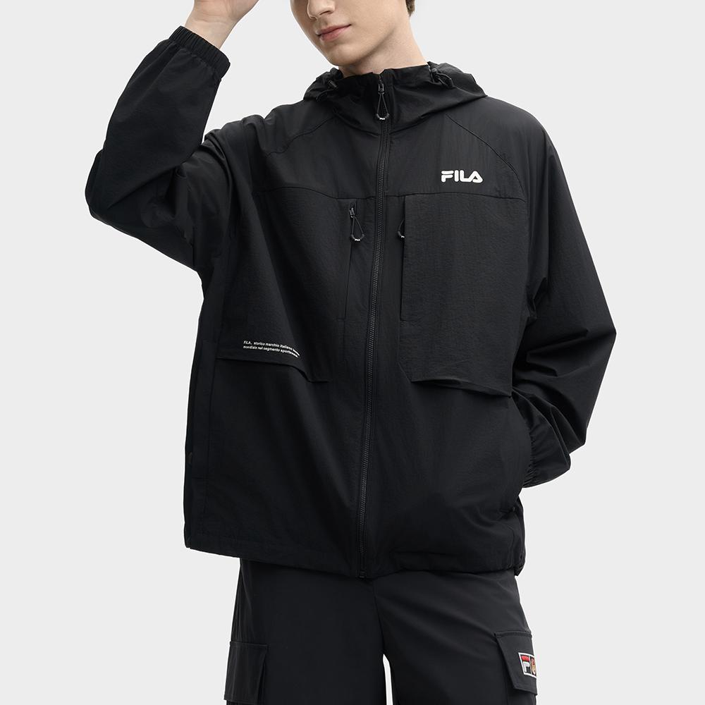 Fila Original Fashion Casual Woven Hooded Jacket Men Jackets Legendary-Blue F11M529705F-NV