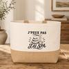 Sac J’peux pas j’ai Spa J'peux pas minimaliste | Cabas en Coton avec Fond Jute 18 L 48 × 37 × 13 cm | Marché Shopping Plage Courses
