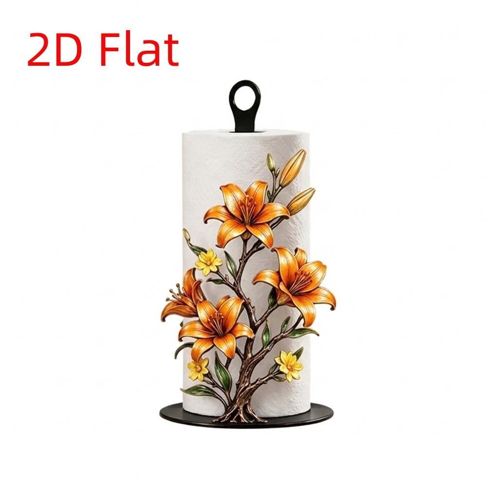 Freestanding Christmas Paper Towel Holder Acrylic Wood Base Kitchen Roll Dispenser Living Room
