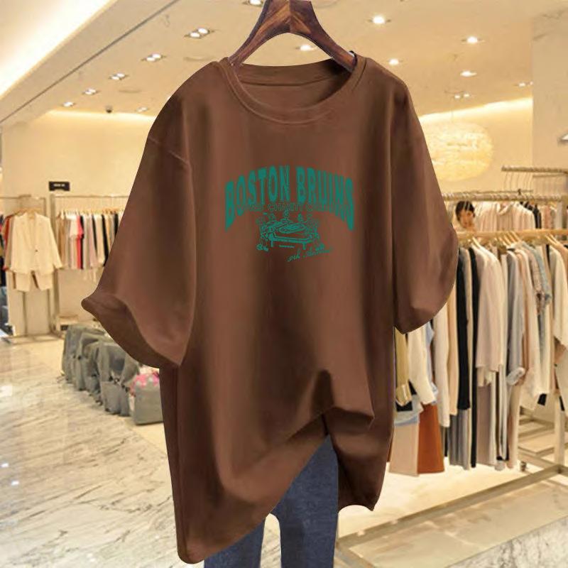 

T-shirt American summer short-sleeved T-shirt women s loose trend versatile casual top bottoming shirt XXXL