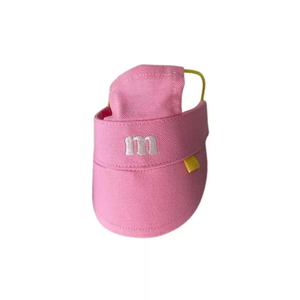1 Piece Summer M-Shaped Embroider Three-Color Sun Hat for Dogs, Pet Cats, Pets, Elastic Pig Nose Buckle Adjustment Hat