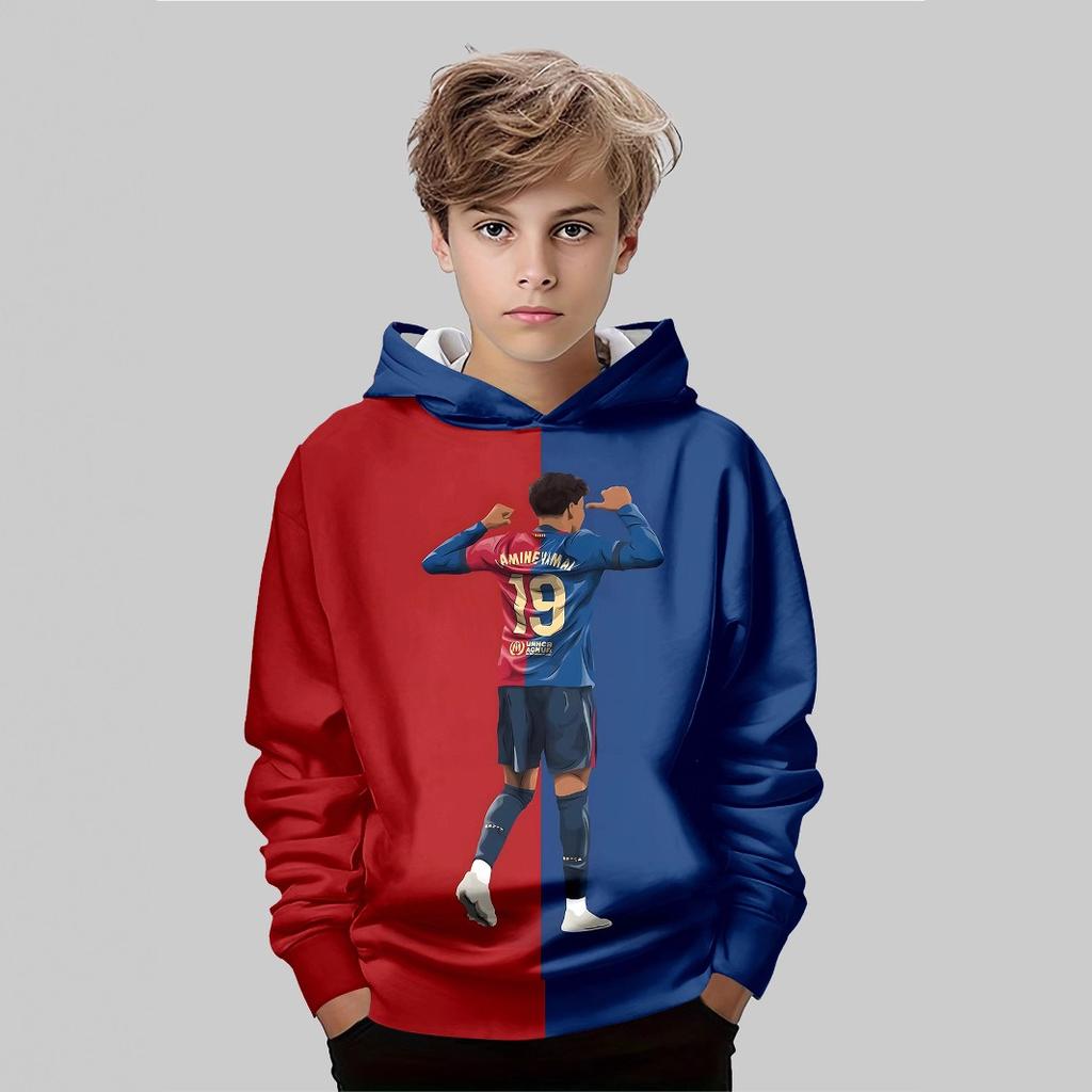 Autumn 3D Sports Themed Graphic Printed Hoodies Fashionable Casual Sports Long Sleeved Children's Boy Hooded Sweatshirts