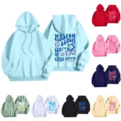 Women's Fashion Women's Lightweight Long Sleeve Pullover With Pockets Preppy Graphic Hoodie